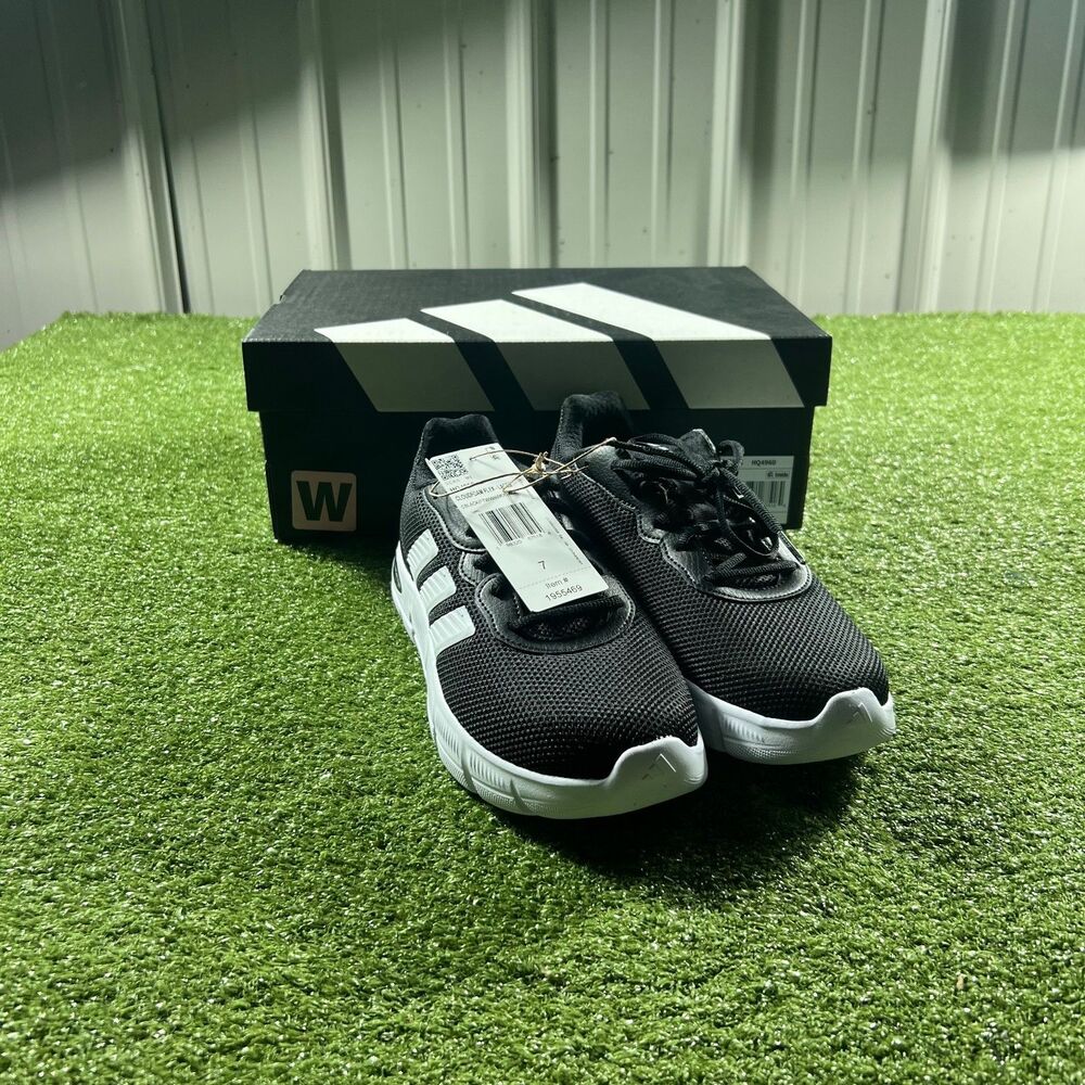 adidas Cloudfoam Flex Women's Sneakers Size 7 Black White HQ4960 New With Box